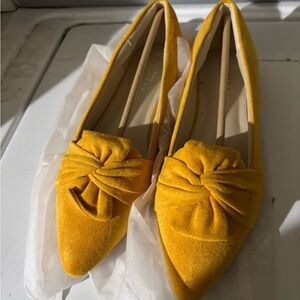 Yellow Velvet Women's Shoes